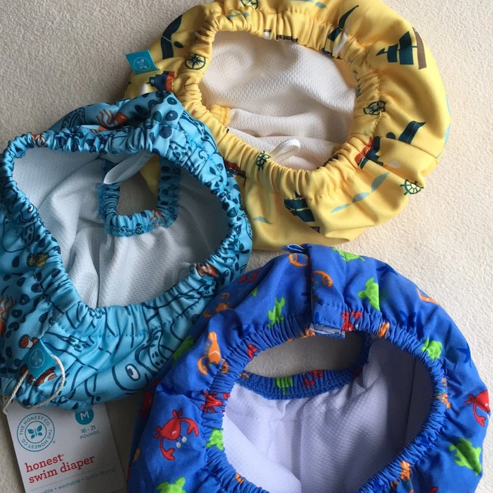 The Honest Company Kids Swim Diaper Covers - Blue, Light Blue, Yellow